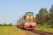 Пригородный поезд Воткинск - Ижевск на перегоне Кварса - Болгуры